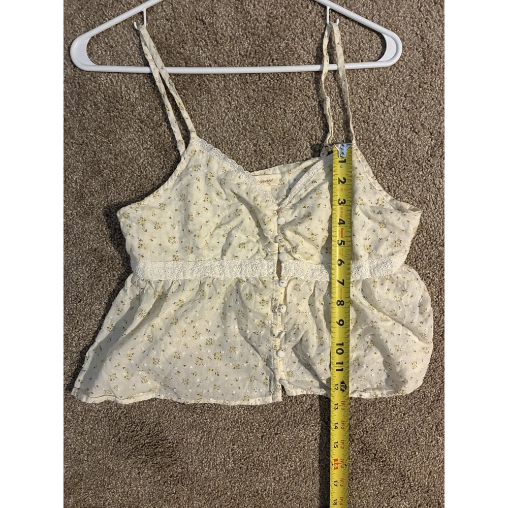 Passport Yellow floral babydoll top floral y2k vintage whimsical tween L - Picture 4 of 5